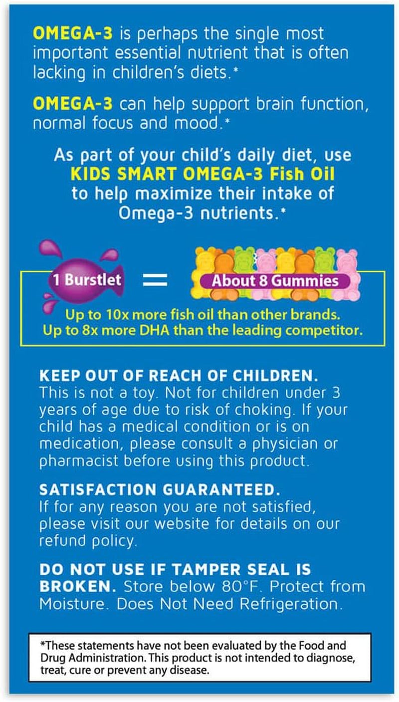 Bioglan Kids Smart Omega 3 Fish Oil, 30 Chewable Burstlets