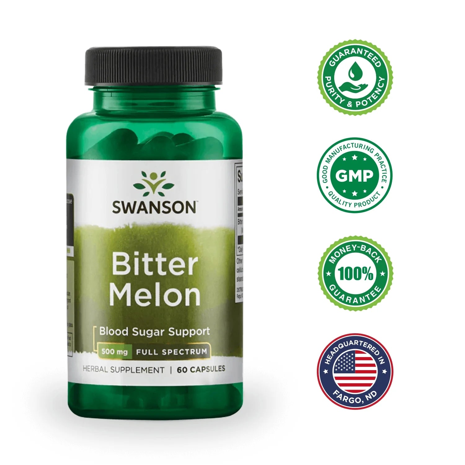 Herbal Supplements Full Spectrum Bitter Melon 500 Mg Capsule 60Ct