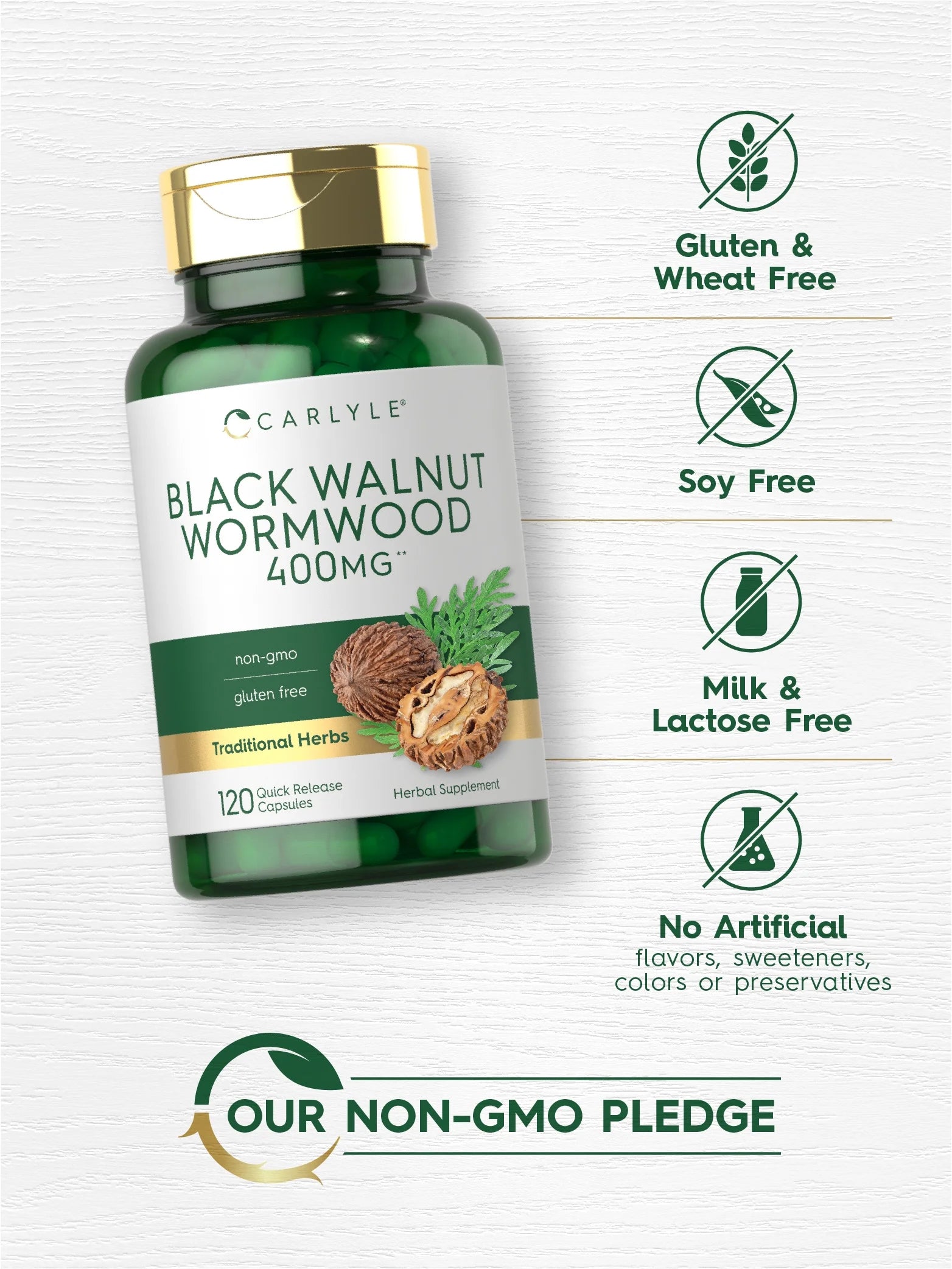 Black Walnut Wormwood | 120 Capsules | Herbal Complex for Men and Women | by