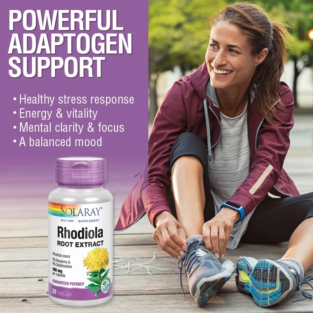 Rhodiola Root Extract 100 Mg | Herbal Adaptogen for Occasional Stress & Mood Support | 30Ct