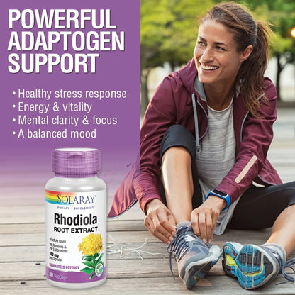 Rhodiola Root Extract 100 Mg | Herbal Adaptogen for Occasional Stress & Mood Support | 30Ct