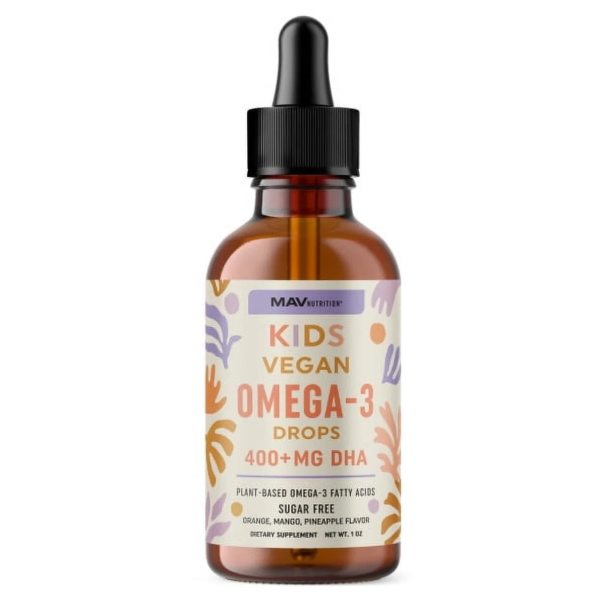 Vegan Omega 3 Liquid Drops for Kids with Algae Oil & Vegan DHA | Immune, Eye, Brain & Joint Support for Children Age 2+ | 1 Fl Oz, 30 Servings