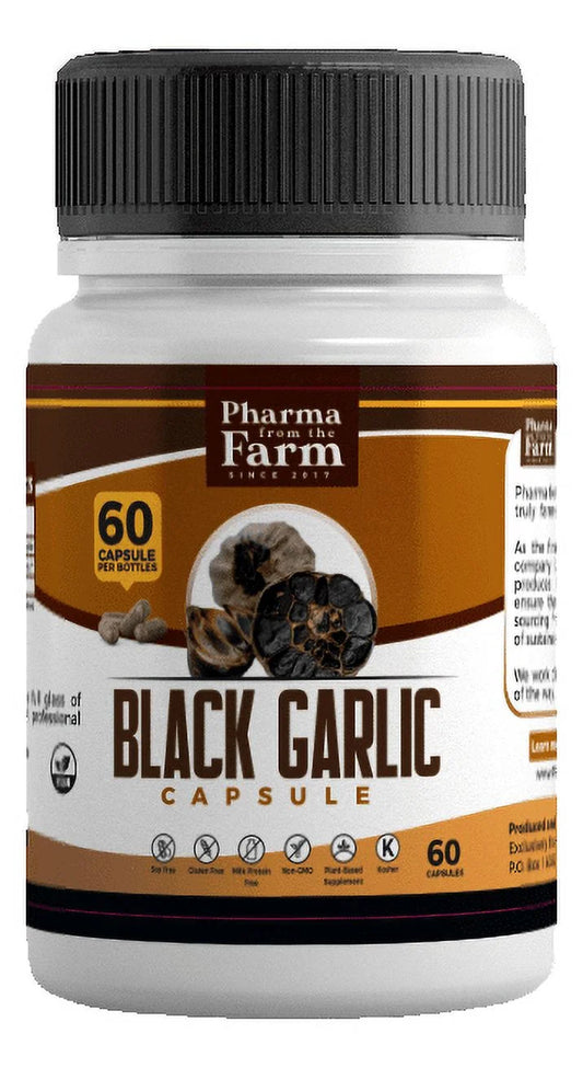 Black Garlic Supplement - Allium Sativum Supplement - 60 Capsules