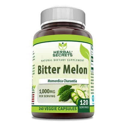 Bitter Melon 1000 Mg per Serving 240 Veggie Capsules Supplement | 120 Serving per Bottle | Non-Gmo | Gluten Free | Made in USA