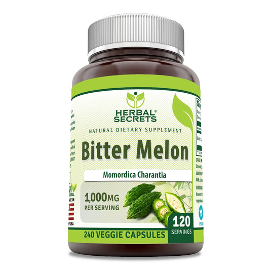 Bitter Melon 1000 Mg per Serving 240 Veggie Capsules Supplement | 120 Serving per Bottle | Non-Gmo | Gluten Free | Made in USA
