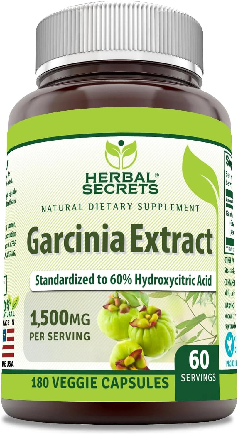Garcinia Extract 1500 Milligrams 180 Veggie Capsules Supplement | Non-Gmo | Gluten-Free | Made in USA
