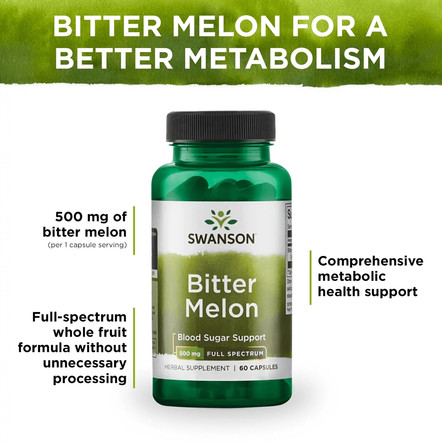 Herbal Supplements Full Spectrum Bitter Melon 500 Mg Capsule 60Ct