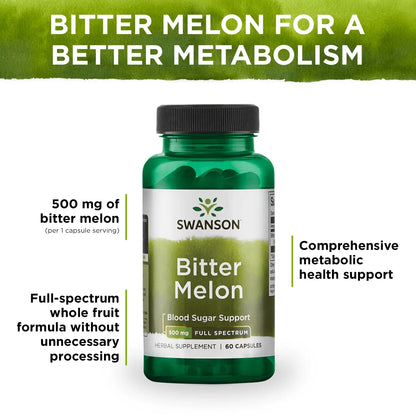 Herbal Supplements Full Spectrum Bitter Melon 500 Mg Capsule 60Ct